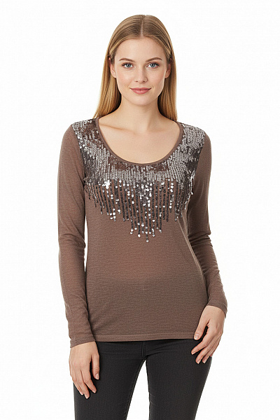  Halenka Pletená Hnědá