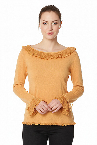 Dámský Pulovr Oranžový Second Hand