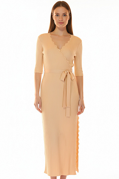  Šaty Pletené Béžové Orsay Vel. M