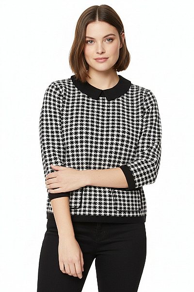  Halenka Pletená Černobílá Oasis