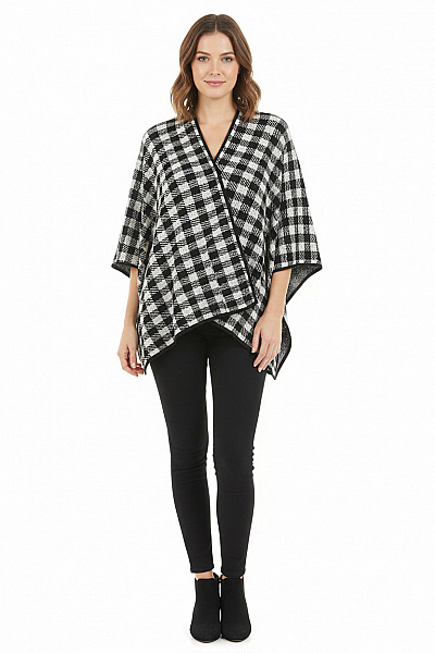 GATE Pončo Černobílý Vel. L/XL