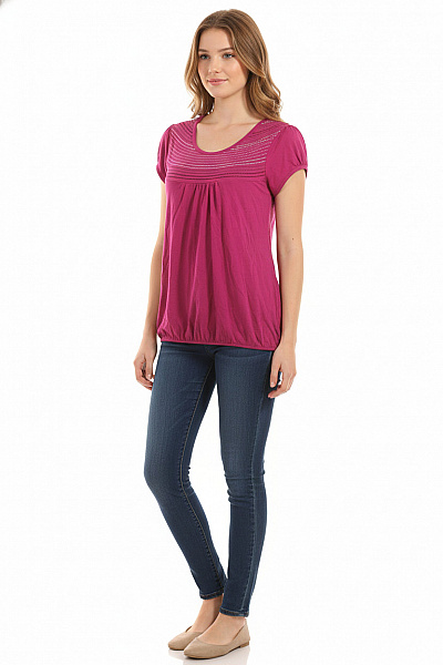 Dámské Tričko S Potiskem Fialové Vel. M