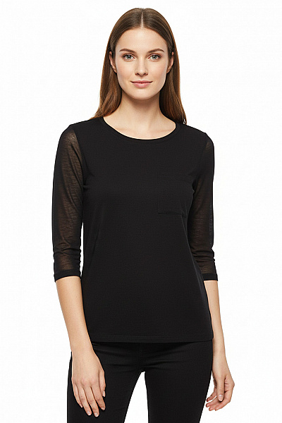  Halenka Jednobarevná Černá Vel. XS