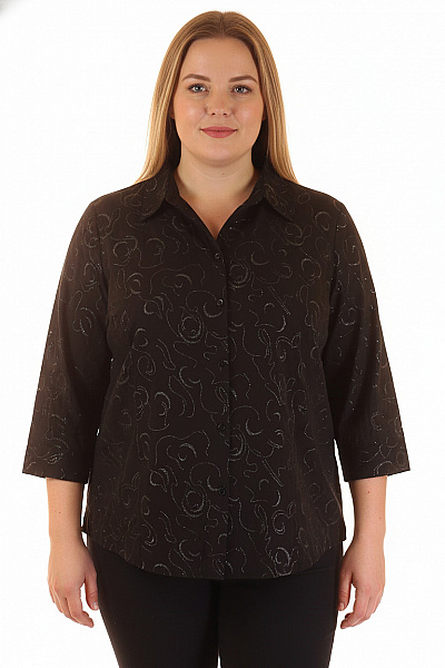 Vzorovaná Dámská Košile Černá