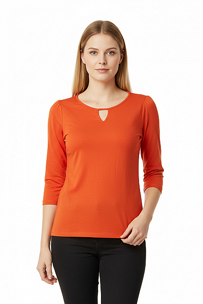 Jednoduché Dámské Tričko Oranžové