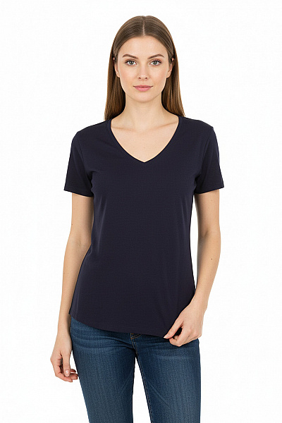 Jednoduché Dámské Tričko Modré Vel. 36