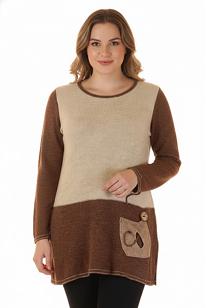 Dámský Pulovr Hnědý Vel. XXL