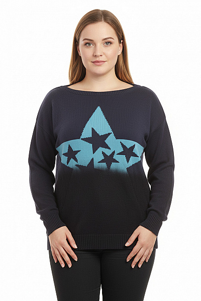 Dámský Svetr Modrý RAINBOW Vel. 36/38