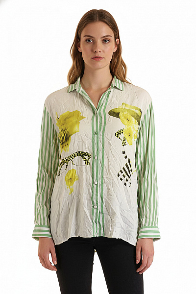 Dámská Košile Zelená Vel. L