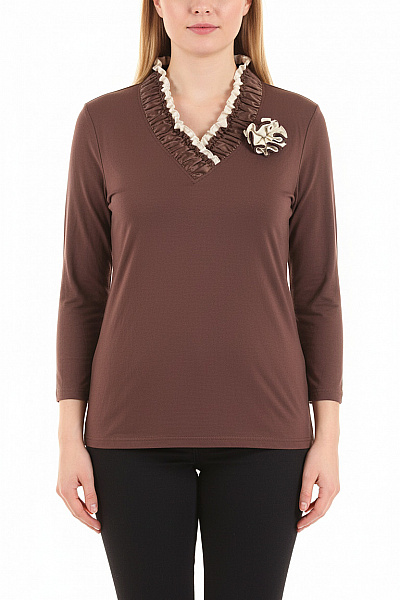  Halenka Jednobarevná Hnědá Vel. 48