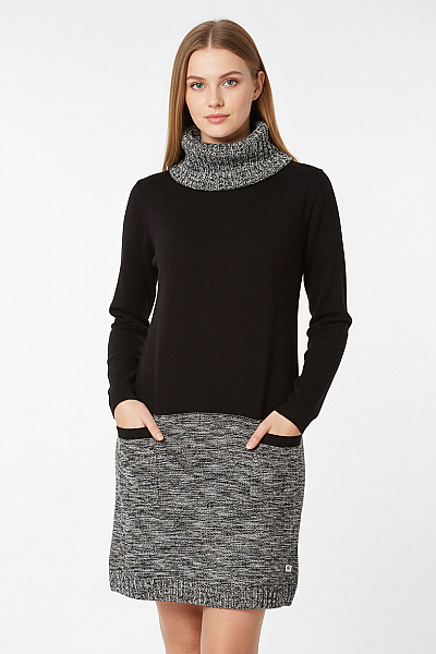  Šaty Pletené Černobílé Vel. 32/34