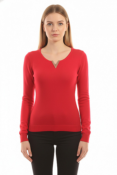  Halenka Pletená Červená Vel. L/XL