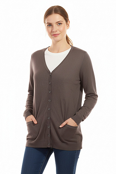 Dámský Cardigan Šedý JUNAROSE Vel. M