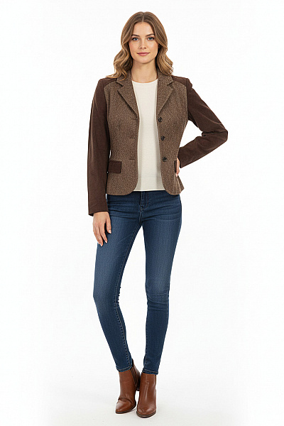 YESSICA Teplé Dámské Sako Hnědé Second Hand Vel. 38