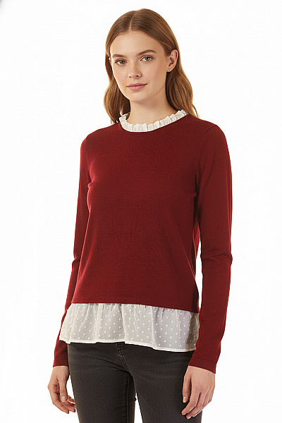 ONLY  Halenka Pletená Vínová Vel. S