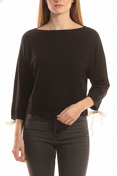  Halenka Pletená Černá Second Hand