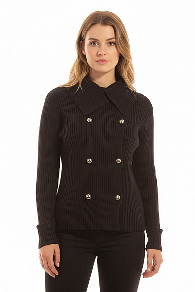 Dámský Svetr Černý Alba Moda Second Hand Vel. 36/38