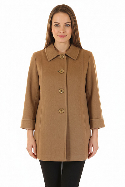 Dámský Kabát Vlněný Hnědý Vel. 46