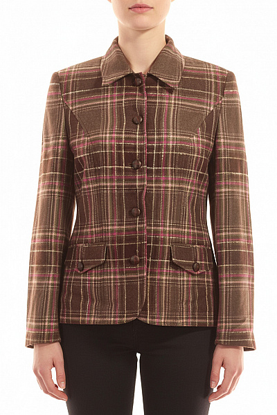 Dámský Kabát Vlněný Barevný Second Hand Vel. 38