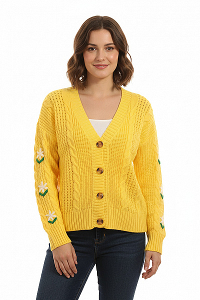 TRENDYOL Dámský Cardigan Žlutý Vel. M