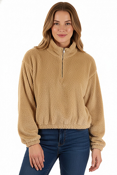 Dámská Mikina Bez Zapínání Hnědá Vel. L