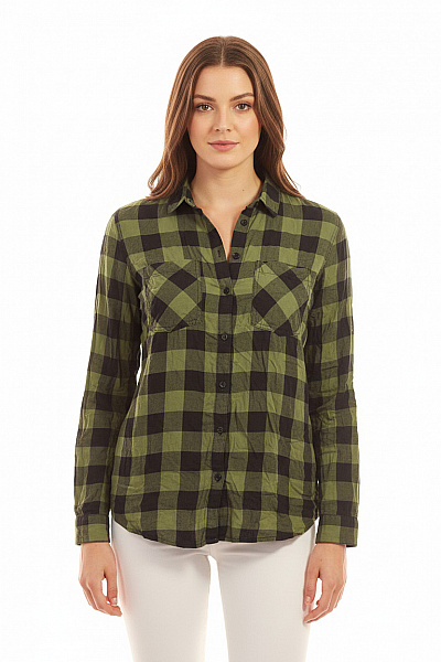 Kostkovaná Dámská Košile Zelená House Vel. L