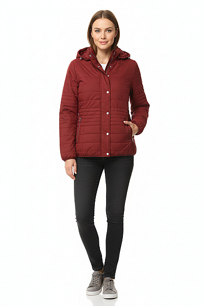 Prošívaná Dámská Bunda Vínová BONPRIX Vel. 44