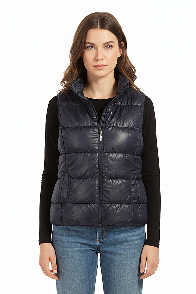 Kratká Dámská Vesta Modrá Vel. 42