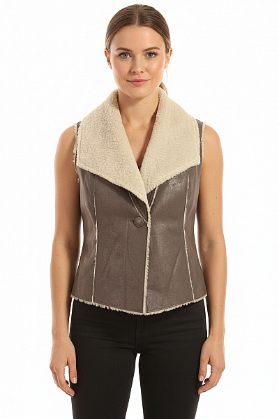 Kratká Dámská Vesta Šedá Orsay Vel. 44