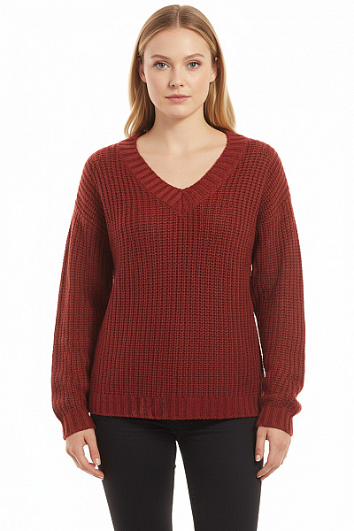 BONPRIX Dámský Svetr Vínový Vel. 36/38