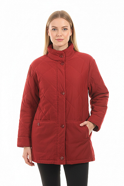 Prošívaná Dámská Bunda Vínová Vel. 42
