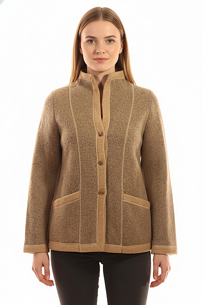 Dámský Kabát Vlněný Hnědý Vel. 38