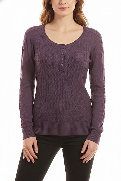 YESSICA Dámský Pulovr Fialový Vel. M