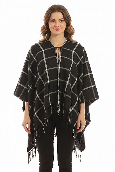 Pončo Černobílý