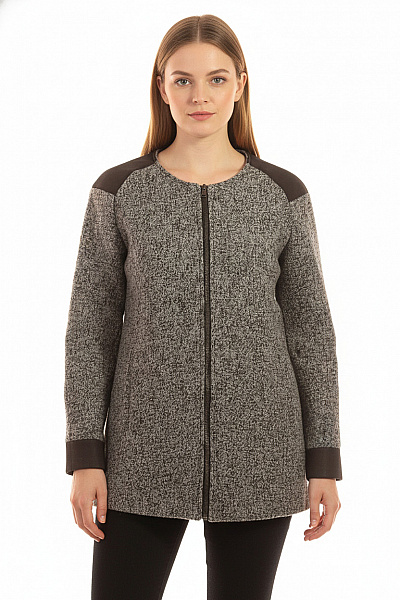 Krátký Dámský Kabát Šedý House Second Hand Vel. M