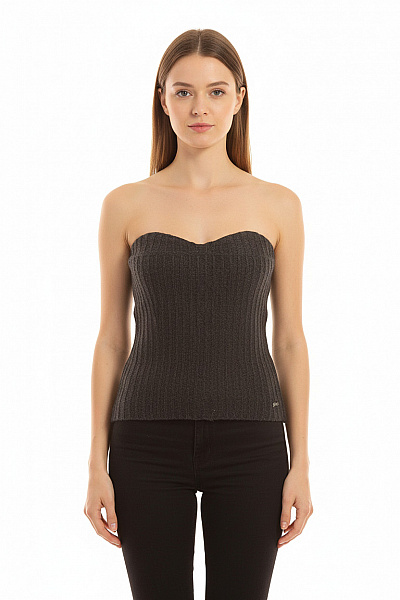 Jednoduché Dámské Tričko Vlněné Černé Reserved