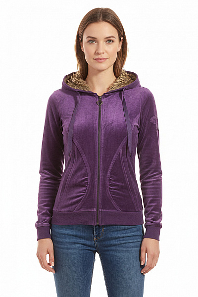 Dámská Mikina Rozepínací Fialová Vel. M