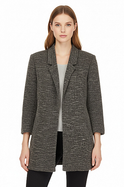 Amisu Krátký Dámský Kabát Šedý Second Hand Vel. 34