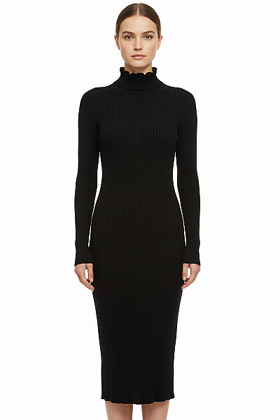  Šaty Pletené Černé MANGO Vel. M