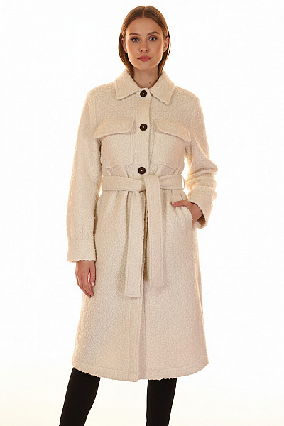 F&F Dámský Dlouhý Kabát Béžový Second Hand Vel. 36