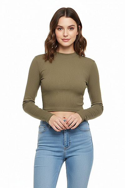 Dámské Top Khaký Second Hand Vel. XS