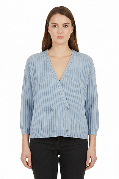 Dámský Cardigan Vlněný Modrý Second hand