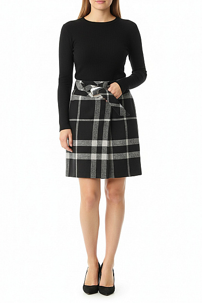 GERRY WEBER Kostkovaná  Sukně Šedá Vel. 36