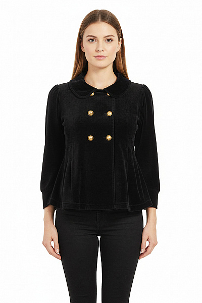 Juicy Couture Krátký Dámský Kabát Černý Second Hand Vel. M