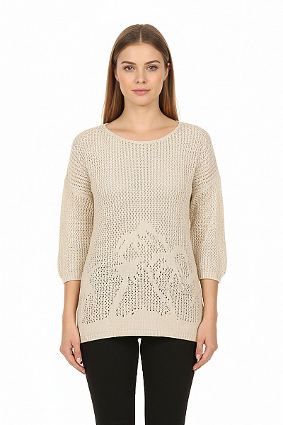  Halenka Pletená Béžová Second Hand Vel. S