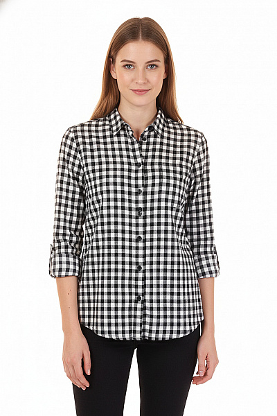 Kostkovaná Dámská Košile Černobílá Forever21 Vel.  S