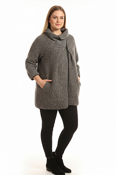 Dámský Kabát Vlněný Šedý