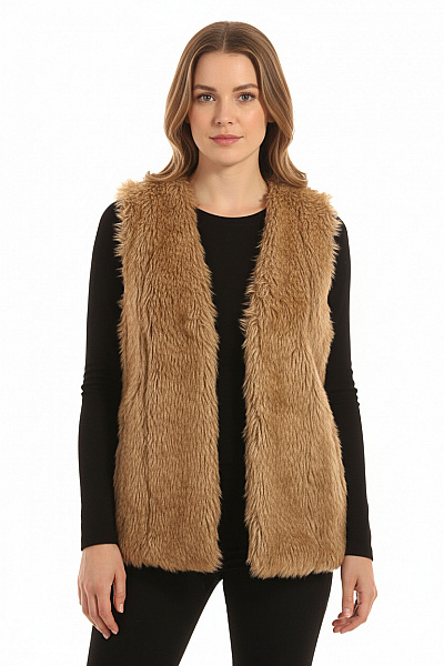 Kratká Dámská Vesta Hnědá Reserved Second Hand Vel. 40