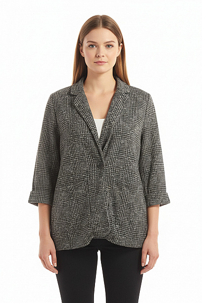 Dámský Kabát Černobílý Peacocks