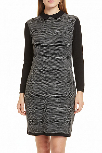 BOUTIQEN  Šaty Pletené Černobílé Vel. 44/46